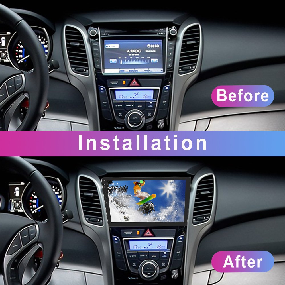 (EU/AU/UK/USA Stock) Podofo 9'' Car Radio Android Carplay Android Auto GPS RDS HIFI with AHD Camera For Hyundai I30 2011-2015