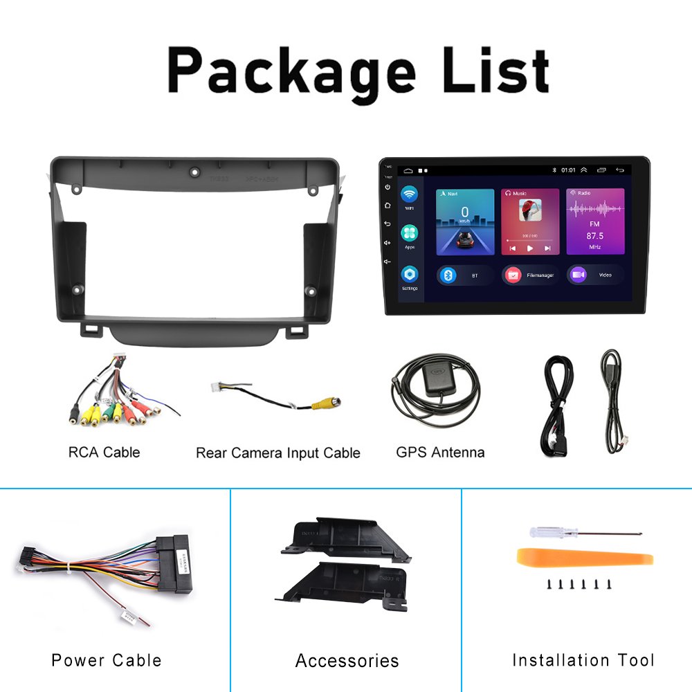 (EU/AU/UK/USA Stock) Podofo 9'' Car Radio Android Carplay Android Auto GPS RDS HIFI with AHD Camera For Hyundai I30 2011-2015