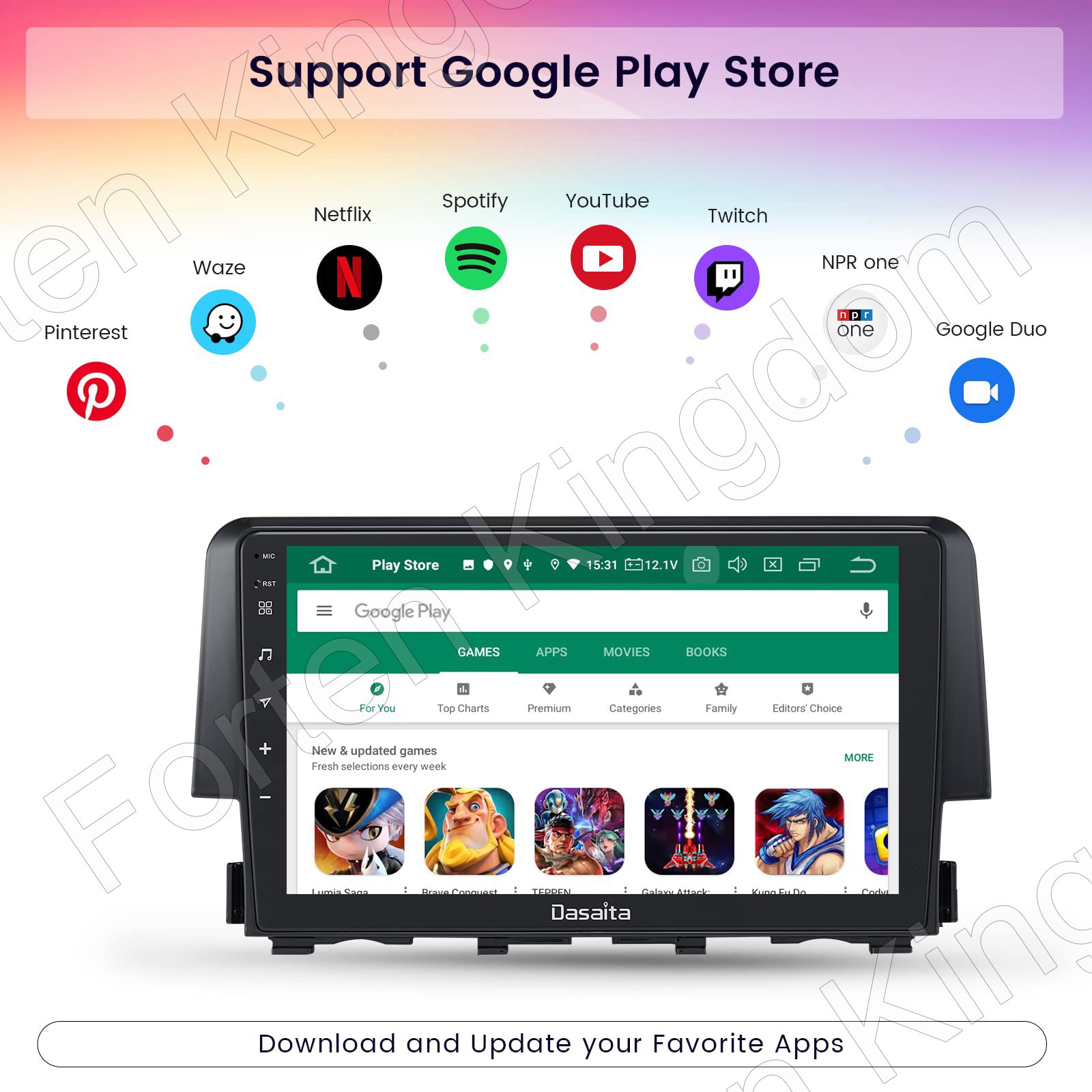 9 inch Wireless Carplay Auto Radio Android Touch Screen For Civic 2015-2022 GPS Navigation Car Head Unit DVD Player HeadUnit
