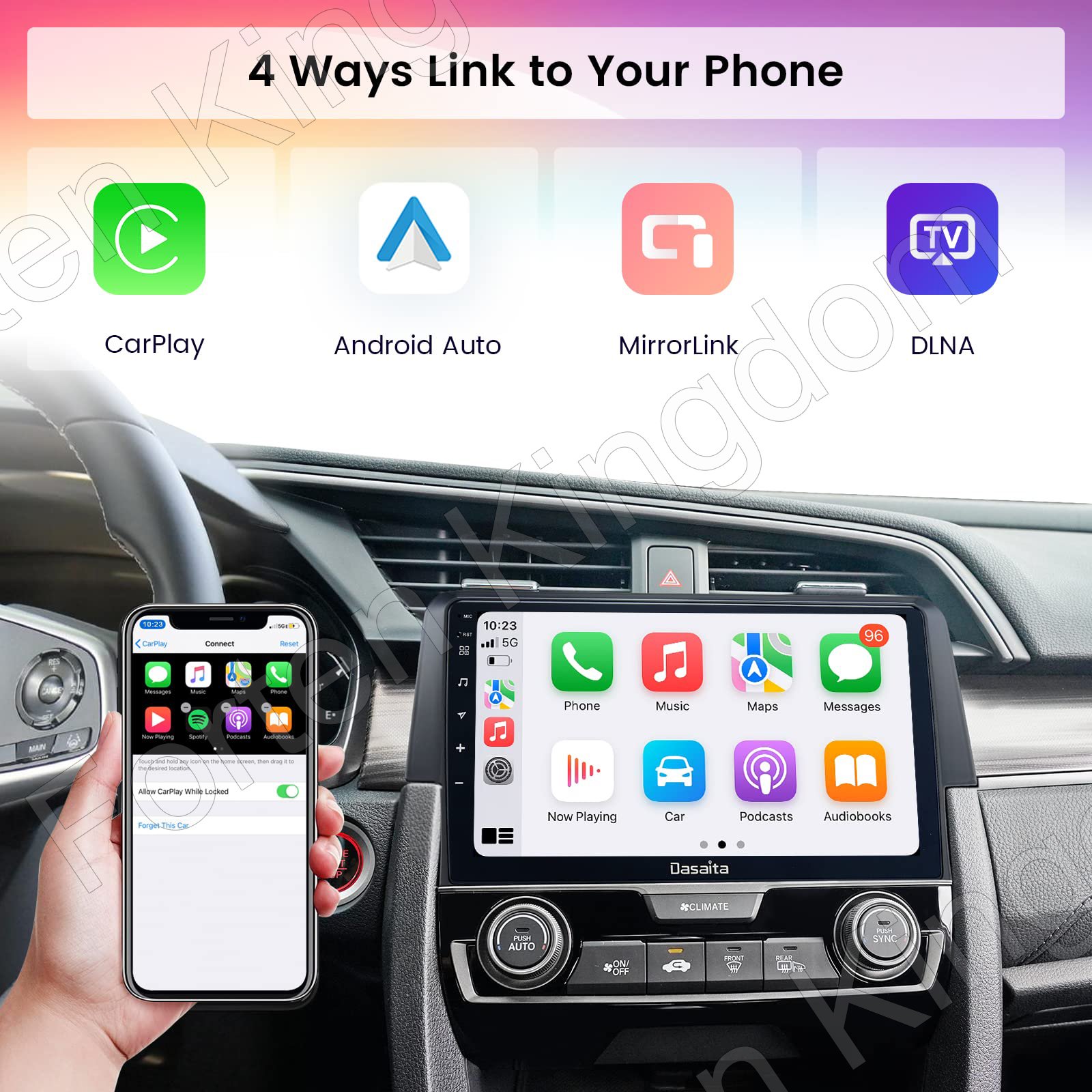 9 inch Wireless Carplay Auto Radio Android Touch Screen For Civic 2015-2022 GPS Navigation Car Head Unit DVD Player HeadUnit