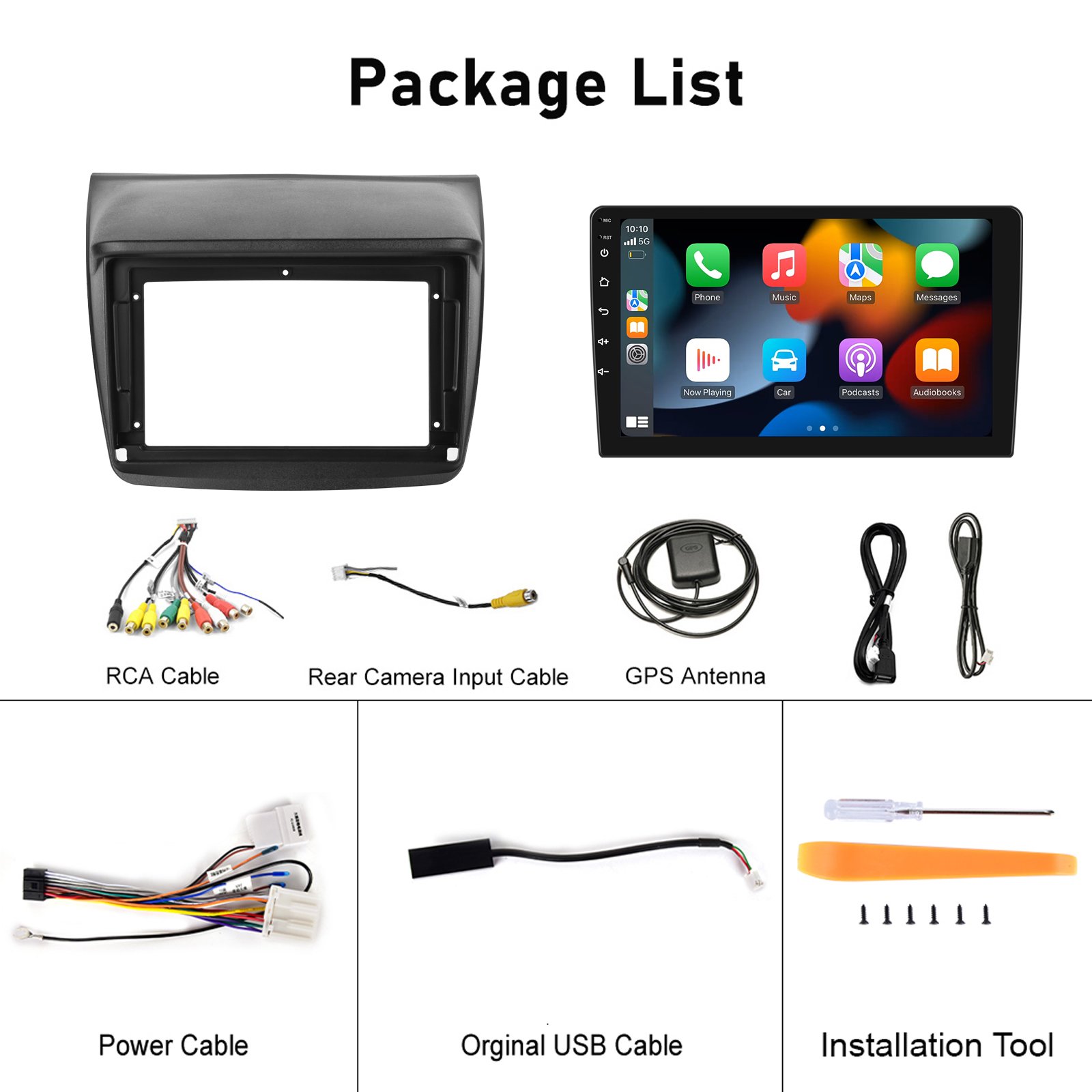 Podofo 9'' Android Car Radio Wireless Carplay Android Auto GPS RDS HIFI Support AHD Camera For Mitsubishi Pajero Sport 2013 OEM