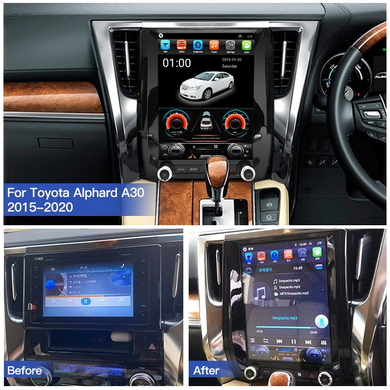 Stwei Android13 Car Radio Stereo Tesla Screen Multimedia Player For Toyota Alphard A30 2015-2020 Carplay Auto Navigation GPS DSP