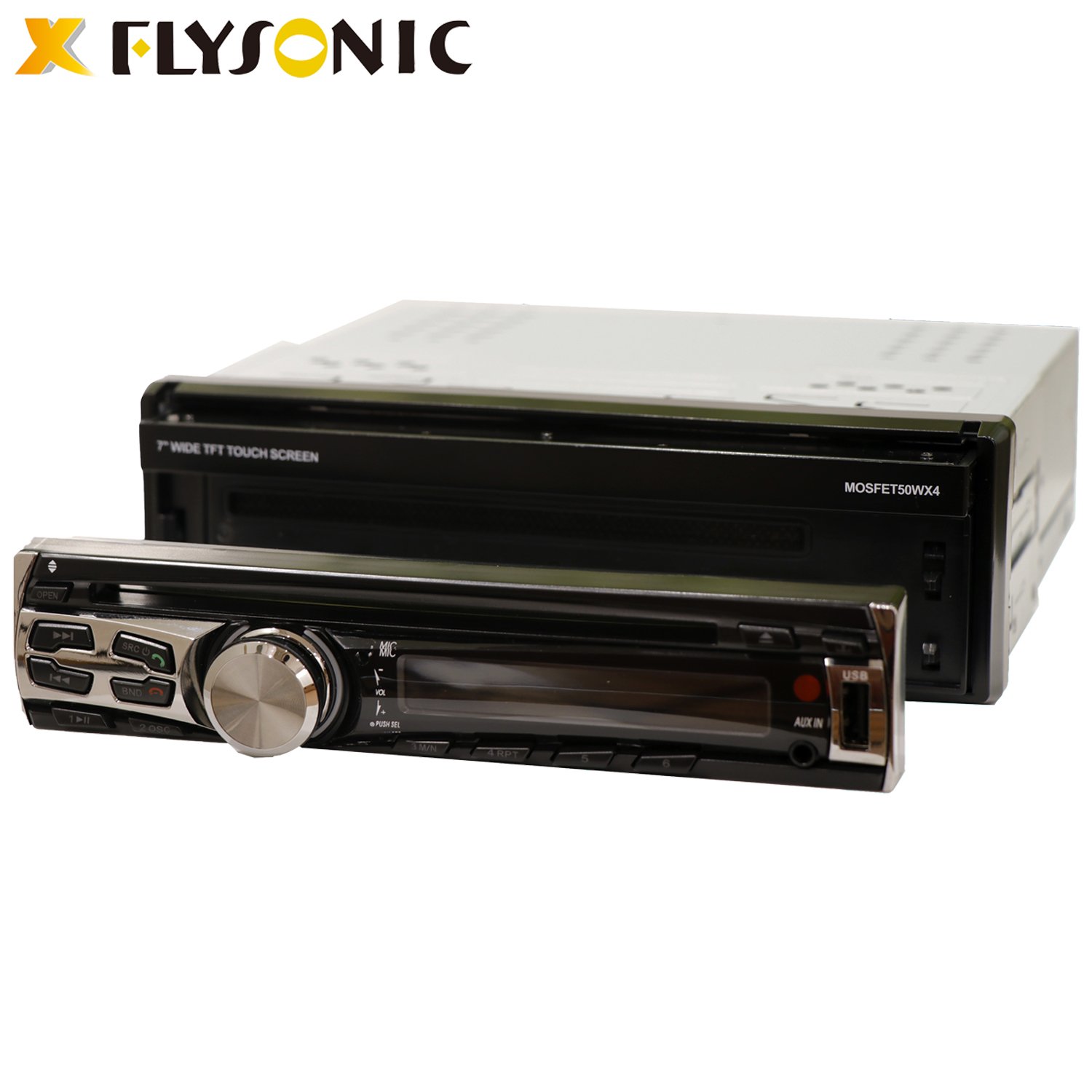 (FY8006) Single din car DVD player with retractable 7" TFT touch screen car radio