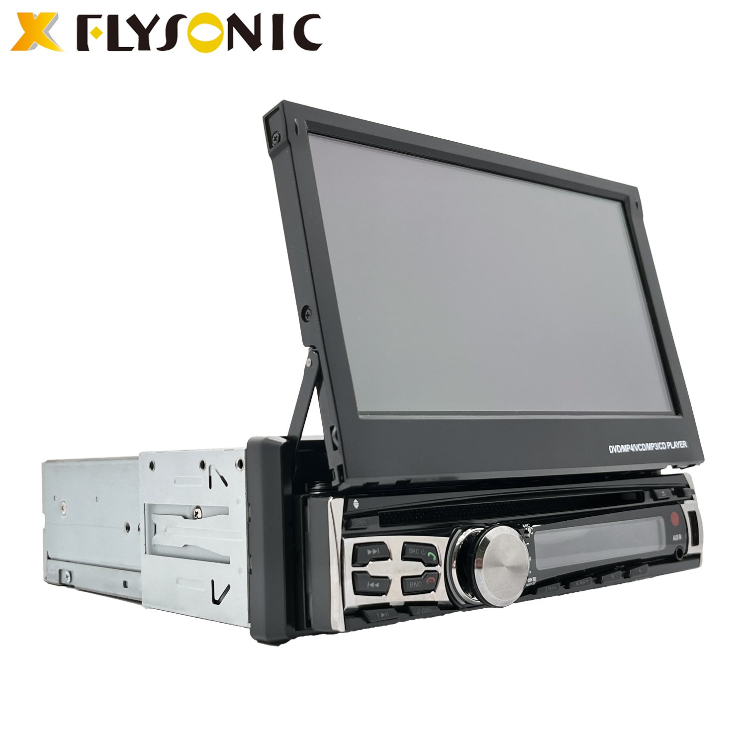(FY8006) Single din car DVD player with retractable 7" TFT touch screen car radio