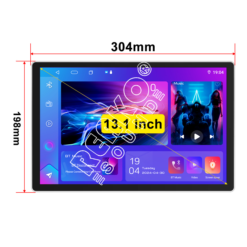 13.1 Inch Android Car Radio Player 2K Screen 2000*1200 Support 360 Panoramic Function 4G Lte Wifi GPS Double Din Car DVD Player