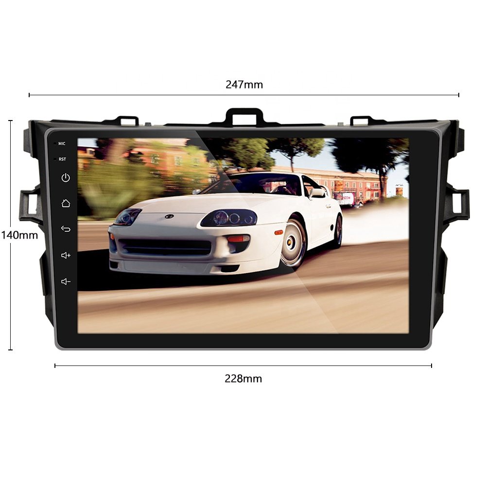 Podofo 9'' Android Car Stereo Radio Video Autoradio GPS Wifi BT USB 2.5D Touch Screen for Toyota/Corolla 2006-2012