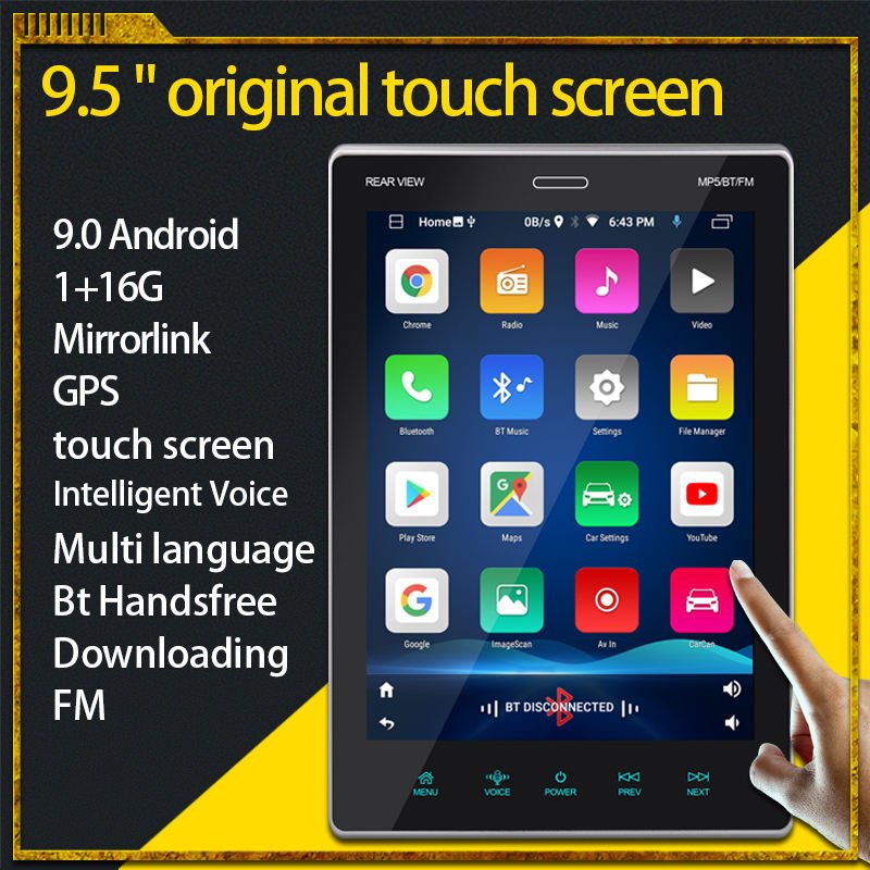 9.5 Inch Car Android Touch Screen GPS Stereo Radio Navigation System Audio Auto Electronics Video Car DVD Player