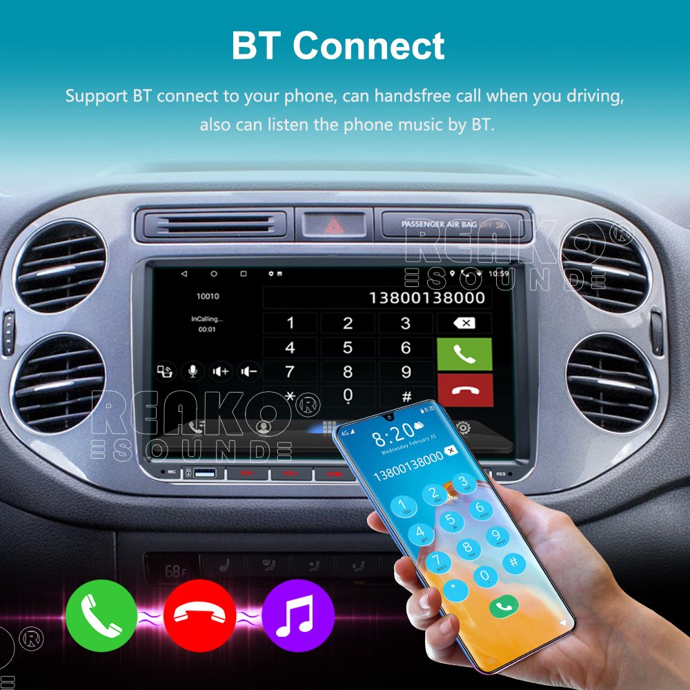 With 2 USB Android Car Radio Player For Vw 9 Inch Universal Stereo Support Carplay GPS BT Call Wifi Car DVD Player \