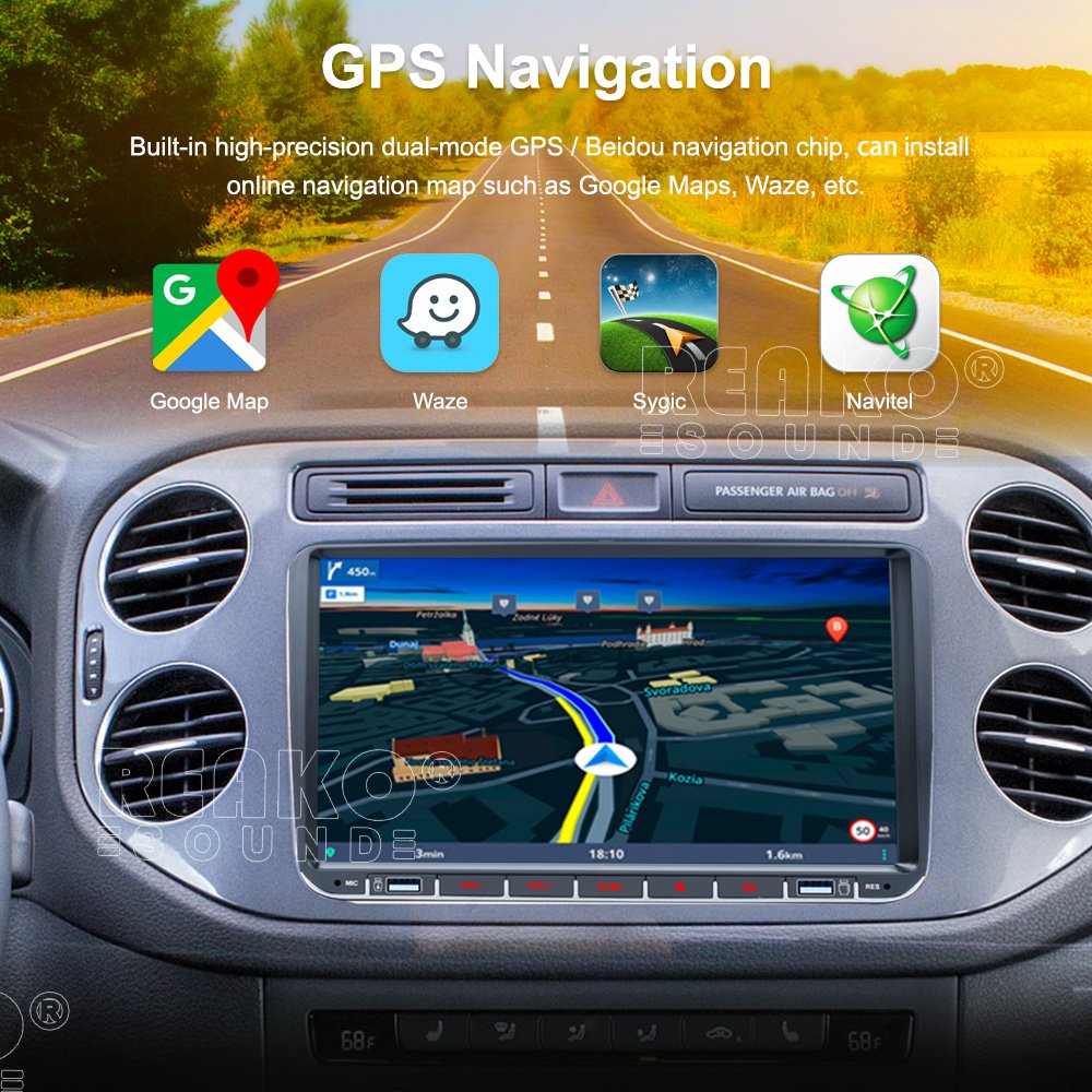 With 2 USB Android Car Radio Player For Vw 9 Inch Universal Stereo Support Carplay GPS BT Call Wifi Car DVD Player \