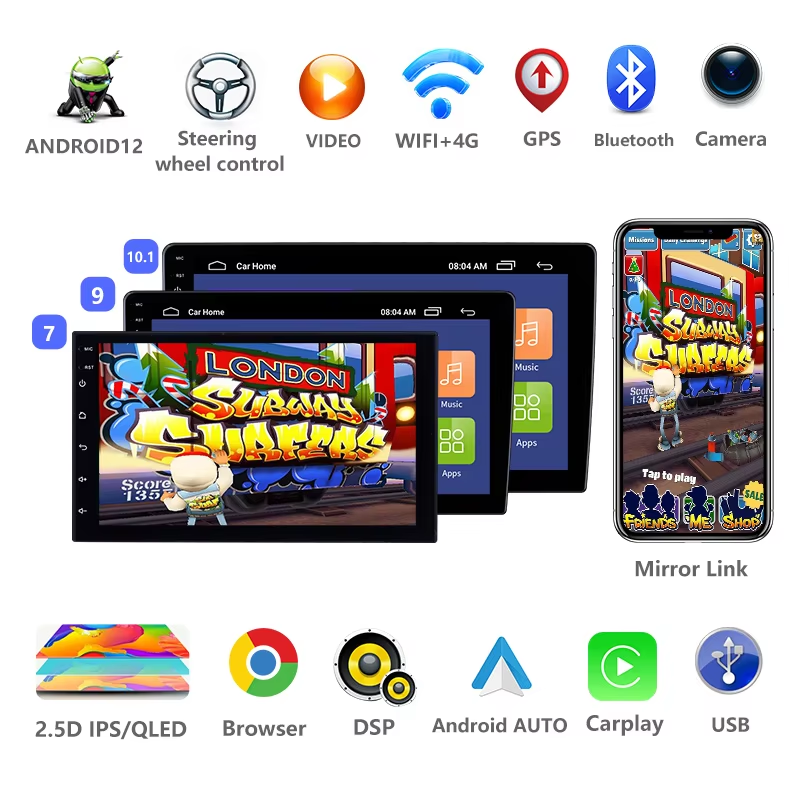 7 9 10 Inch 2 Din Car Multimedia Player Screen Autoradio Stereo Video Carplay GPS WiFi Auto Radio Android Car DVD Player