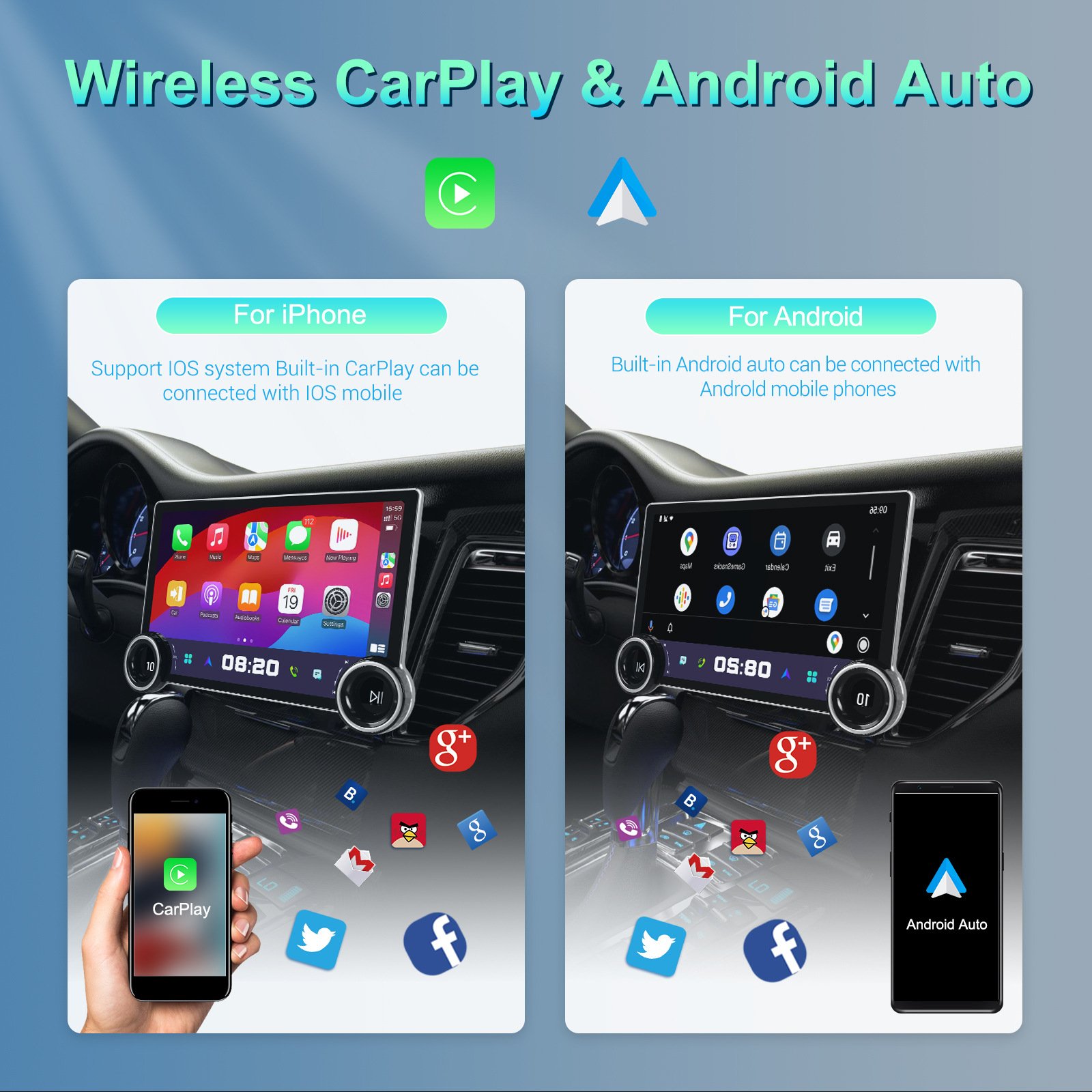Universal 11.8 inch Car Monitor Suitable for 9 &10.1 inch frame 2k DIAMOND Double-knob DSP RDS Radio Stereo Car DVD Player