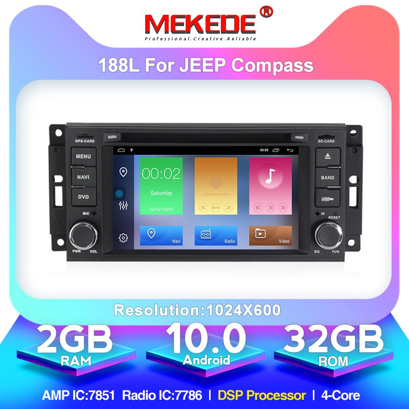 MEKEDE 6.2" Android 10 1GRAM+16G ROM Quad Core Car DVD Player for JEEP Patriot Compass DODGE Journey Chrysler Sebring Car Radio