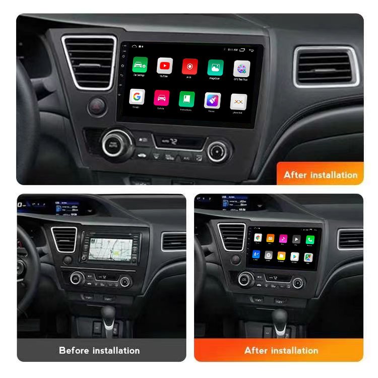 Touch Screen Car Gps Navigation Radio Player Android 11 Autoradio With Carplay For Honda Civic LHD American Version 2013~2017