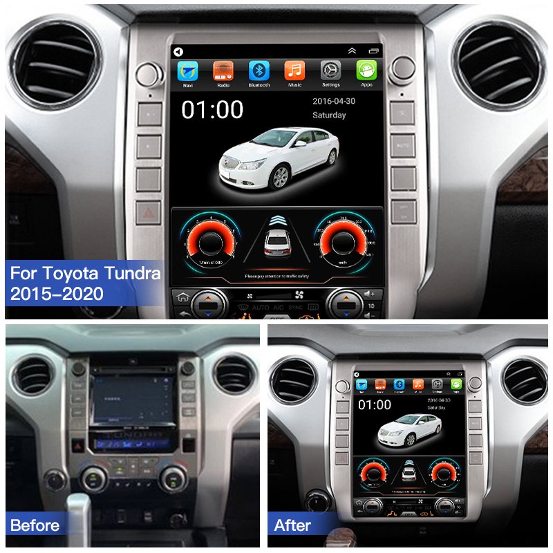 For Toyota Tundra 2015-2020 Car Radio Player GPS Navigation Video Multimedia Android 13 Auto Carplay With Touch Screen Stereo BT