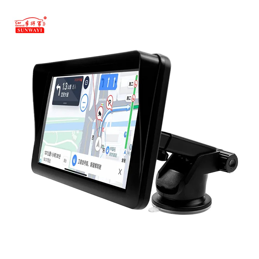 SUNWAYI Portable Wireless Carplay & Android Auto Car Autoe stereo 7 Inch Touch Screen GPS BT FM Smart Car Monitor
