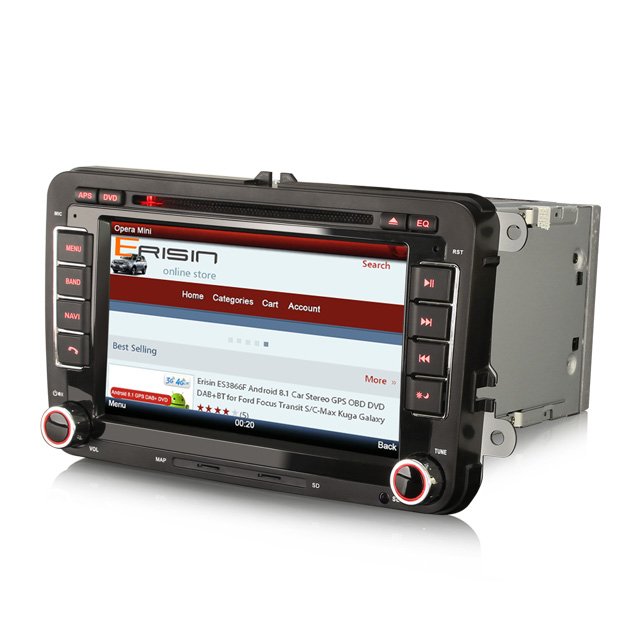 Erisin ES791V radio 7inch Android 10.0 Car Video for VW Seat Skoda touch screen navigation double din 3G Autoradio