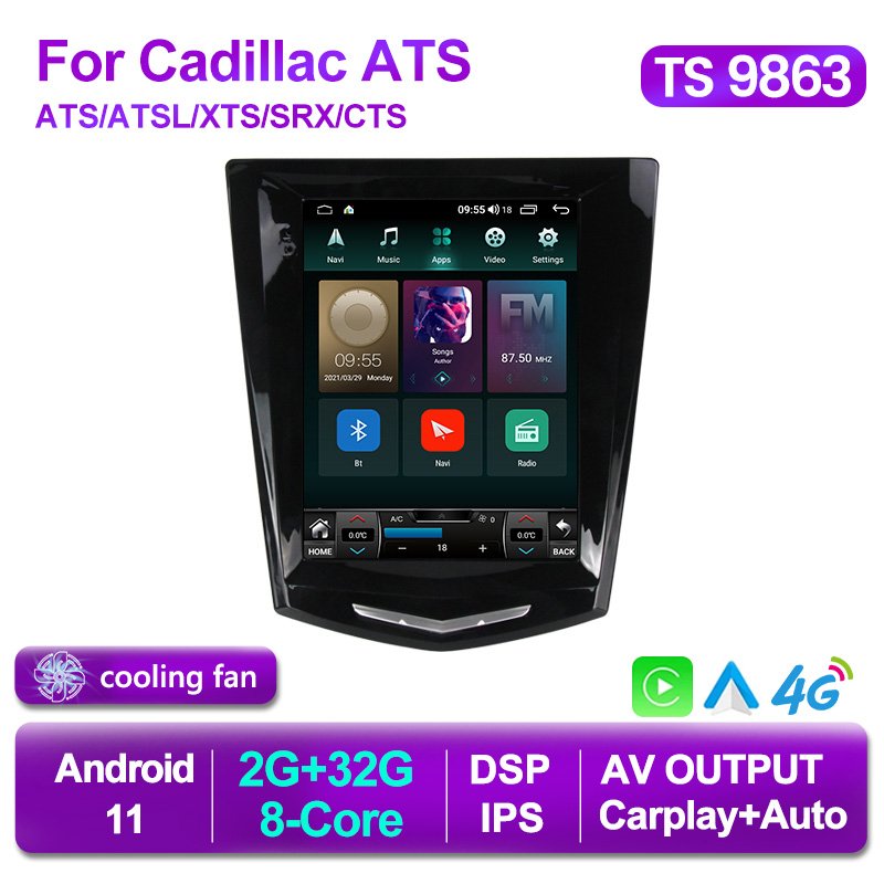 Android 11 6+128G Car radio For Cadillac ATS ATSL XTS SRX CTS 4G LTE BT WIFI GPS wireless Car DVD Player IPS screen