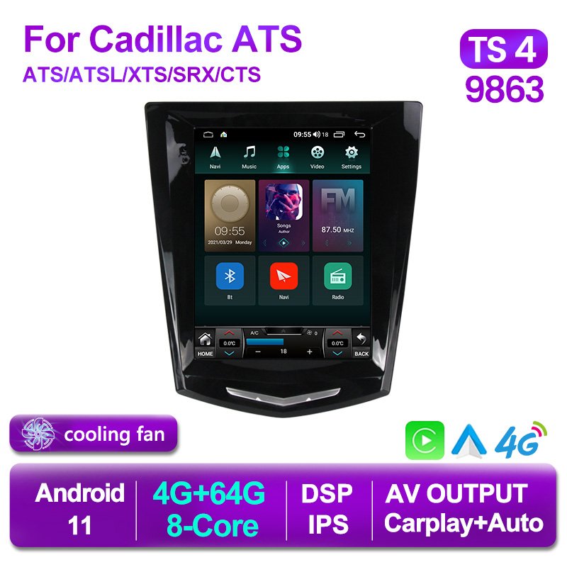Android 11 6+128G Car radio For Cadillac ATS ATSL XTS SRX CTS 4G LTE BT WIFI GPS wireless Car DVD Player IPS screen