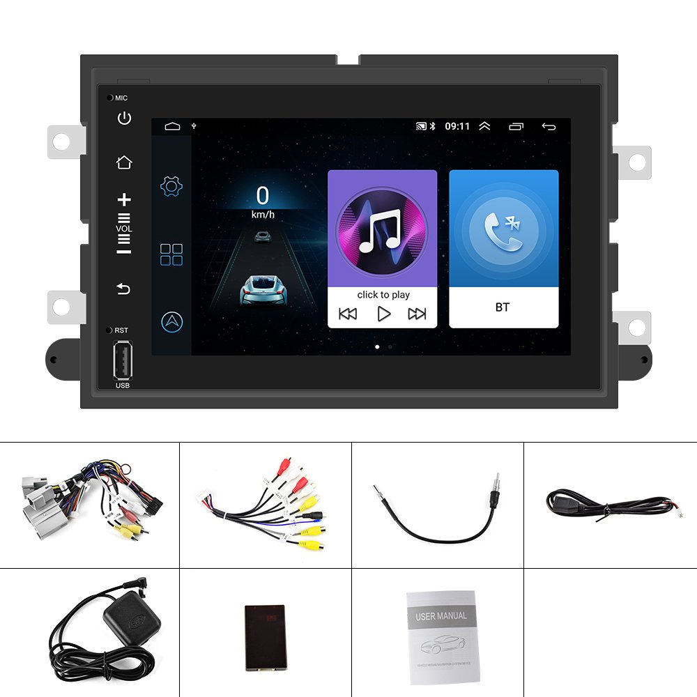 Podofo Android 7" Car Radio Split Screen Autoradio GPS Stereo BT FM RDS For Ford F150 Montego/Milan/Fusion/Focus/Escape