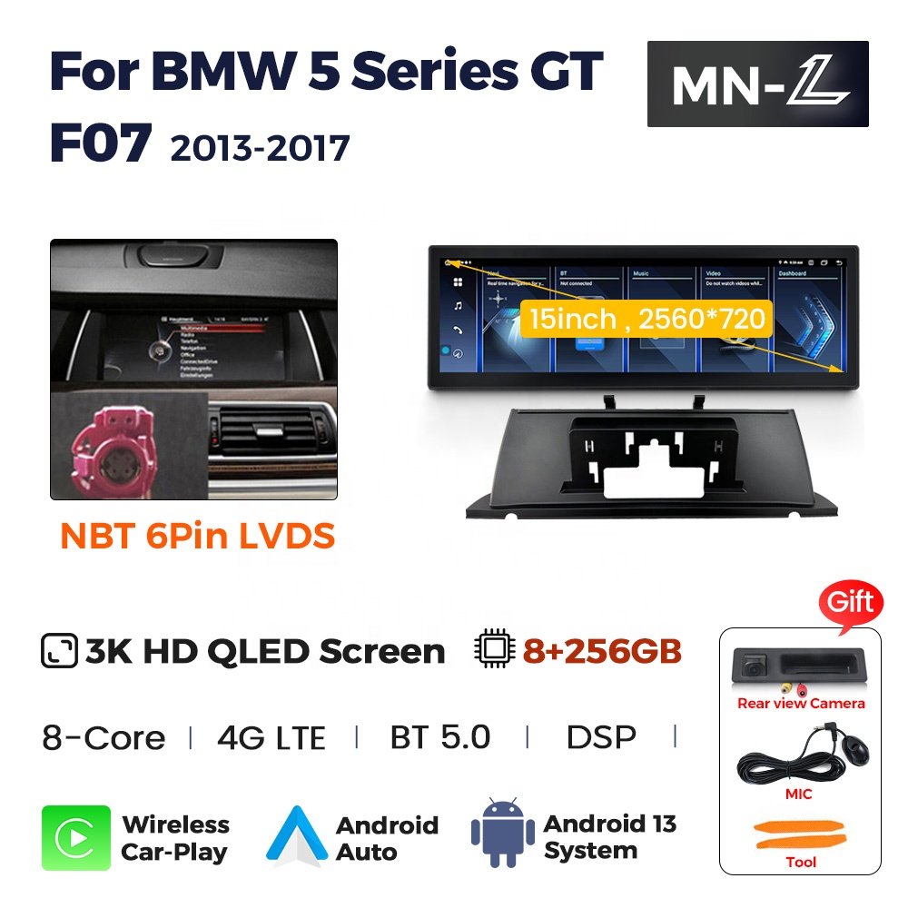 MEKEDE MNX 15INCH 3K OLED car dvd player GPS auto radio high quality BT 4G FM MAP for BMW 5 Series GT F07