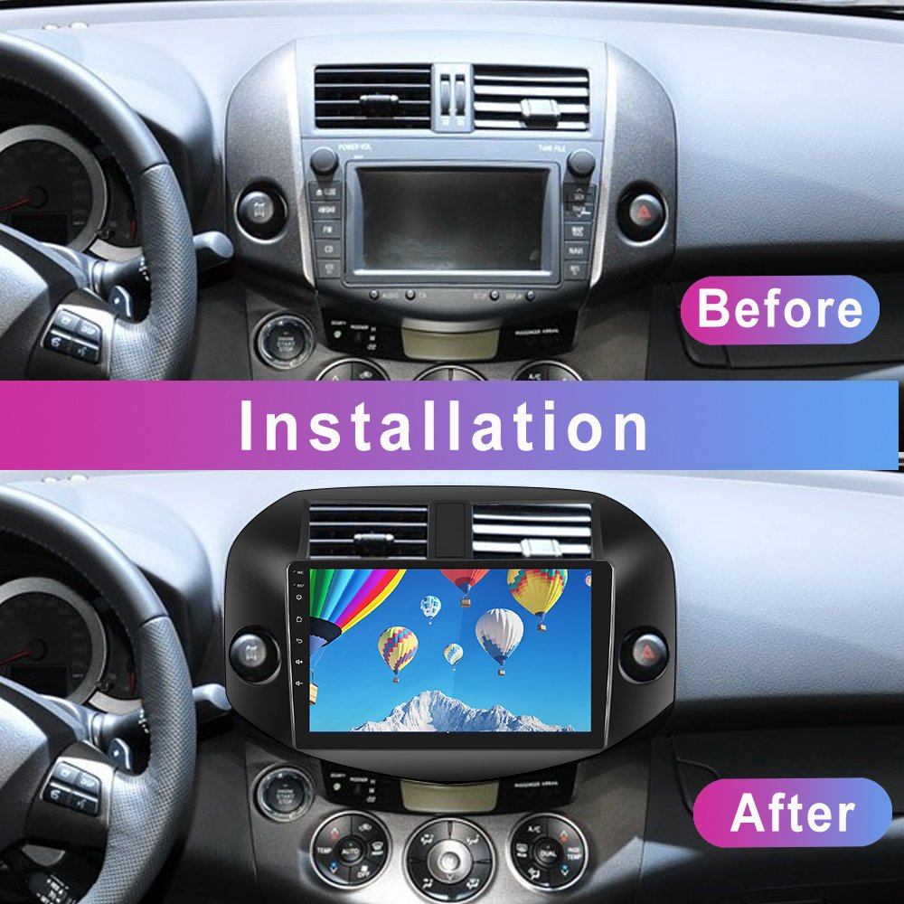 Podofo 10.1" 2 Din Car Stereo Radio Frame Car Fascia Panel Head Unit Trim For Toyota RAV4 2007 2008 2009 2010 2011