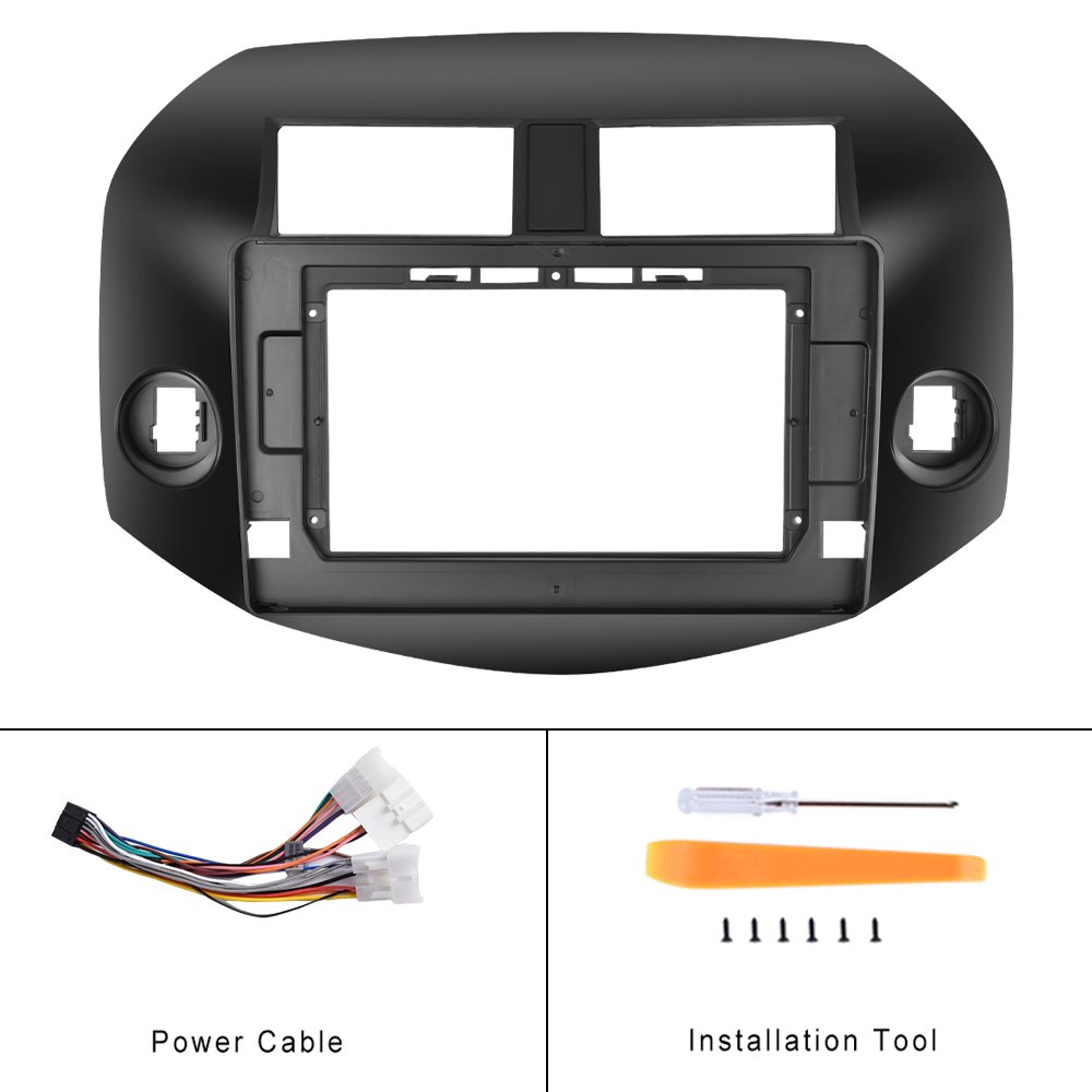 Podofo 10.1" 2 Din Car Stereo Radio Frame Car Fascia Panel Head Unit Trim For Toyota RAV4 2007 2008 2009 2010 2011