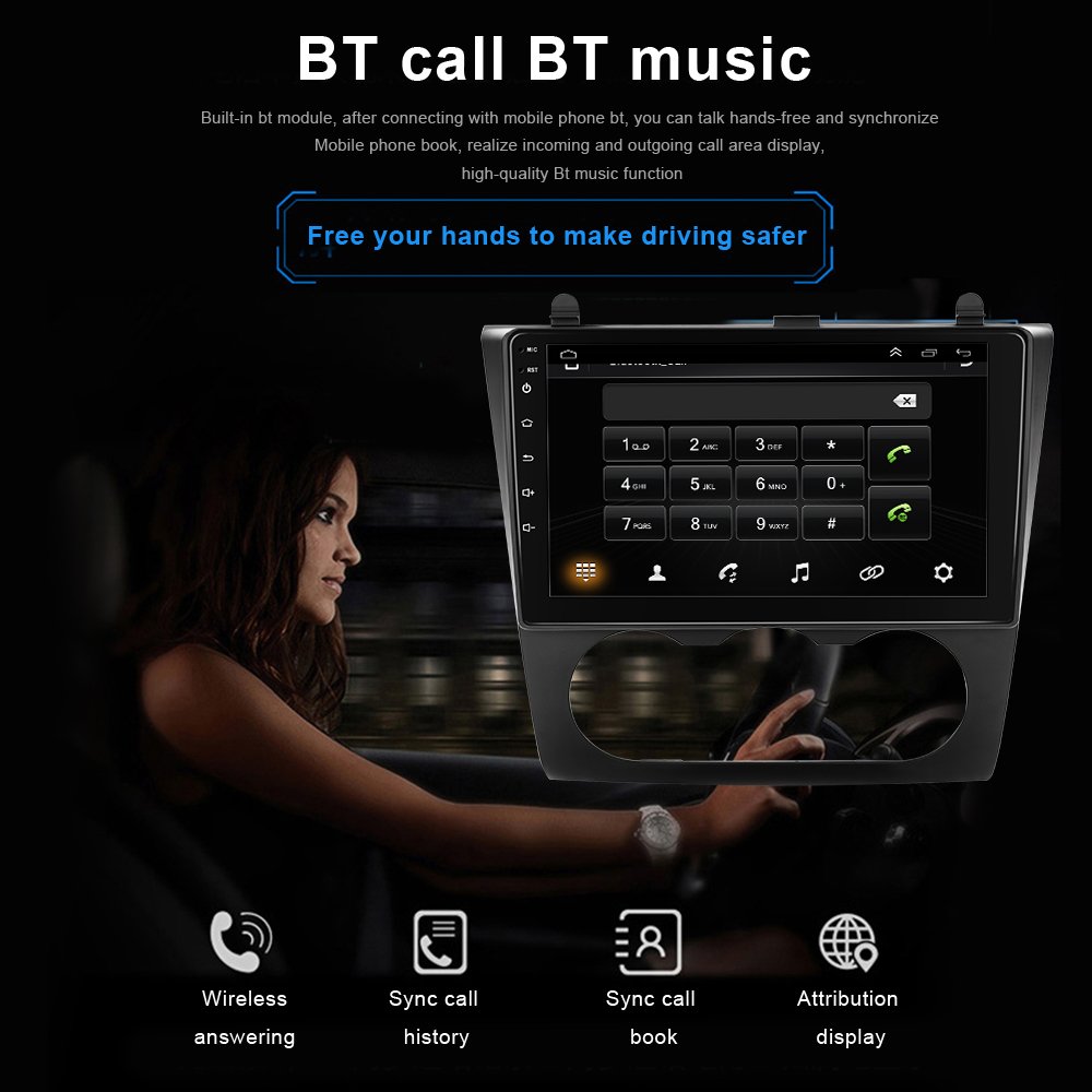Podofo 9'' Android 13 Car Radio Autoradio Car Stereo CarPlay & Android Auto GPS Wifi BT FM For Nissan Teana Altima 2008-2012