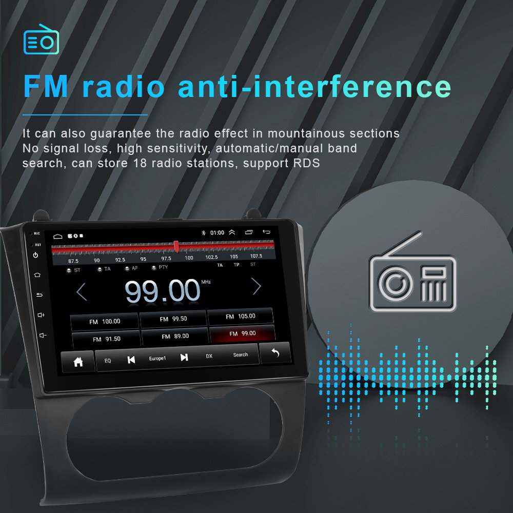 Podofo 9'' Android 13 Car Radio Autoradio Car Stereo CarPlay & Android Auto GPS Wifi BT FM For Nissan Teana Altima 2008-2012