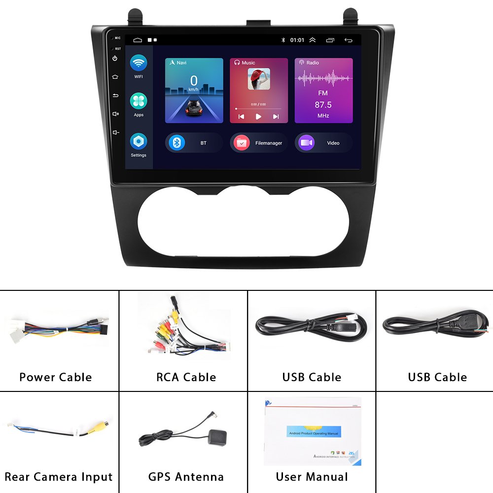 Podofo 9'' Android 13 Car Radio Autoradio Car Stereo CarPlay & Android Auto GPS Wifi BT FM For Nissan Teana Altima 2008-2012