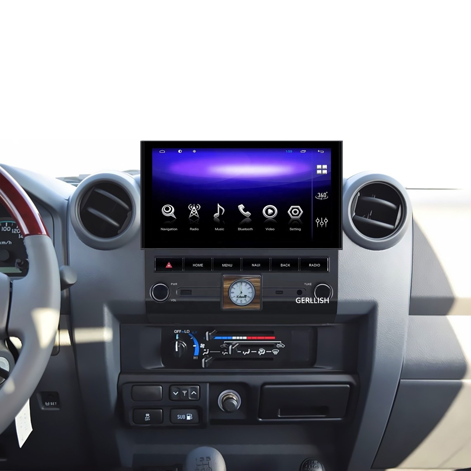 Gerllish 11.2" 360 Carplay 8G+128G Android Car DVD Player GPS WIFI Stereo Radio For Toyota Land Cruiser 70 76 75 LC70 LC76 LC75