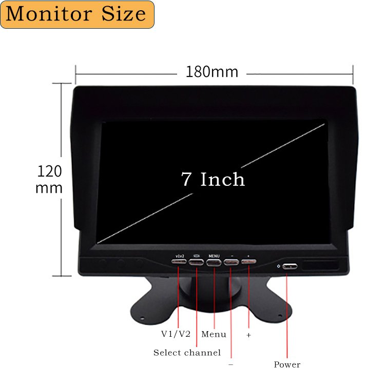 9-36V desktop Monitor 7 Inch car screen Night Vision Rearview Backup Camera IPS Display MDVR LCD Car TV Monitor Assist System