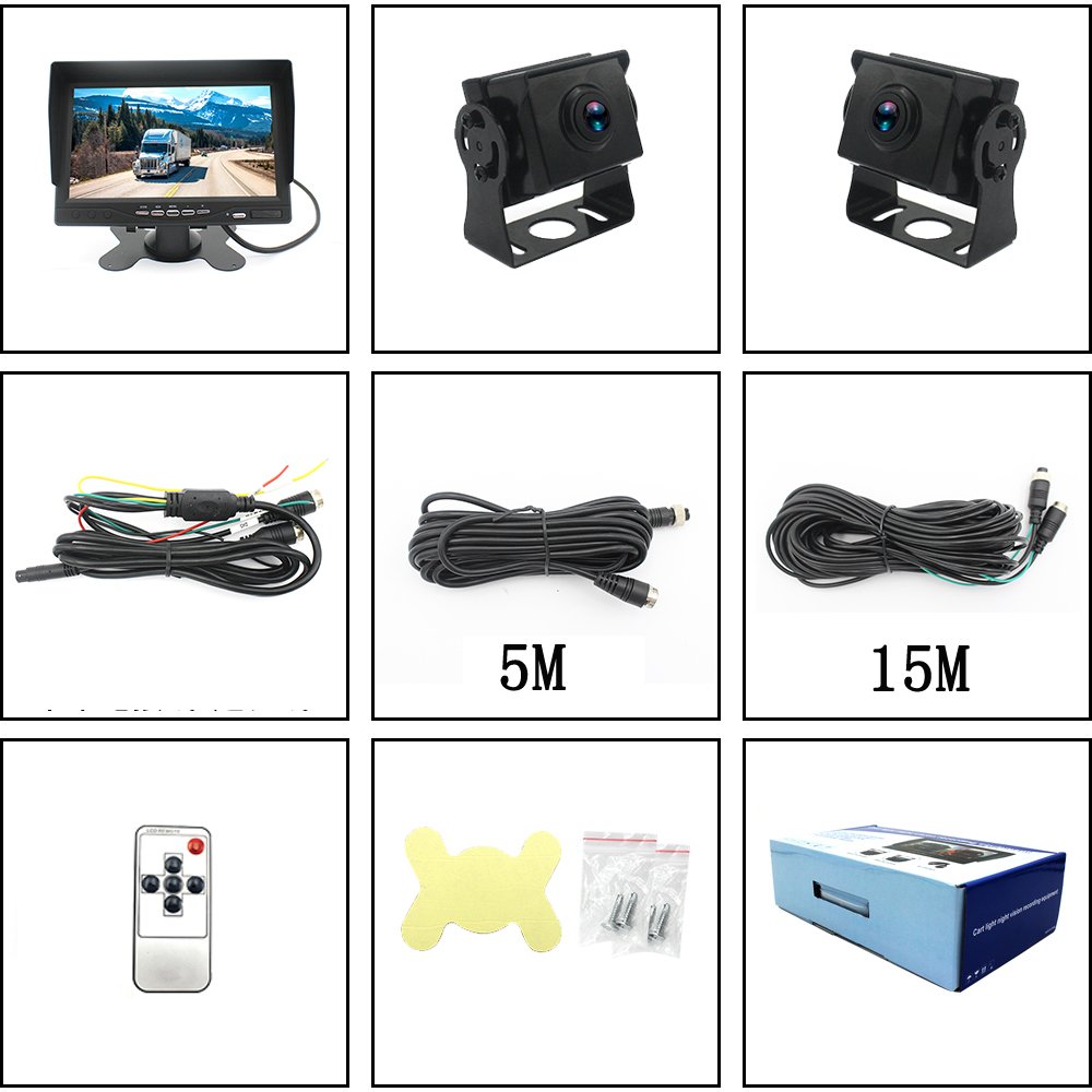 9-36V desktop Monitor 7 Inch car screen Night Vision Rearview Backup Camera IPS Display MDVR LCD Car TV Monitor Assist System