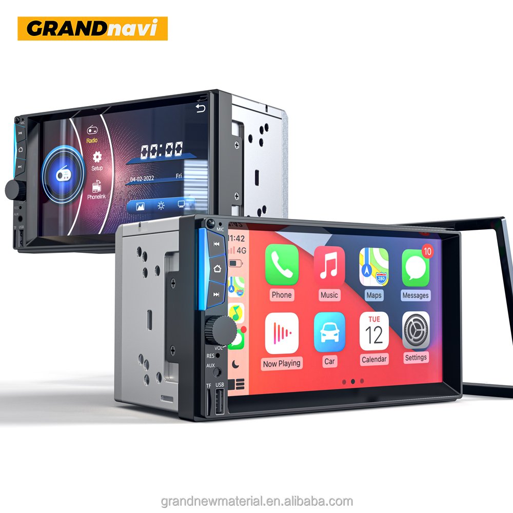 Grandnavi 7inch 2 Din Car Stereo SD Card USB Wireless Mirrolink Carplay Androidauto Double Din Mp5 Auto Radio for Car Dvd Player