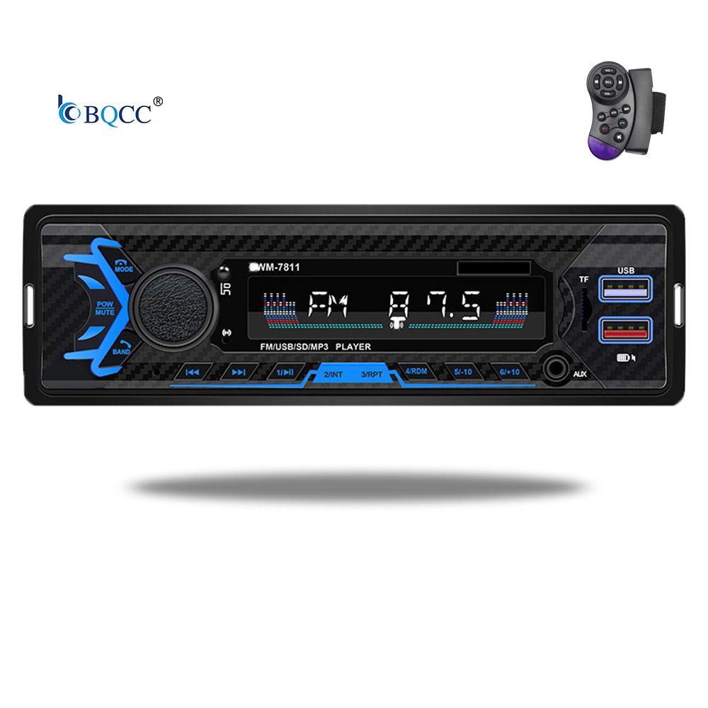 Factory Price 12V 1din Car Radio Handsfree Call in-dash FM Receiver Phone Charging BT USB Music Playback Autoradio MP3 Player