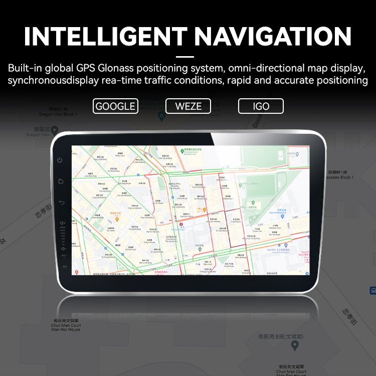 Coview 9/10 Inch Car Android Touch Screen GPS Stereo Radio Navigation System Audio Auto Electronics Video Car DVD Player