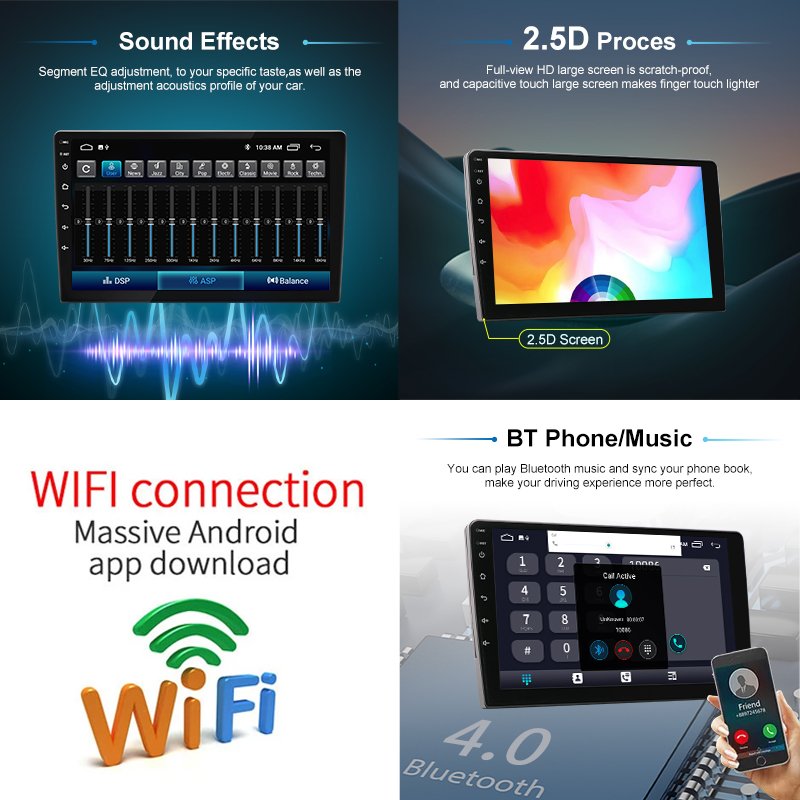 2 Din Android Car Radio Multimedia Video 7/9/10 Inch Auto Radio Car Dvd Player GPS Navigation WIFI Android Car Stereo Carplay