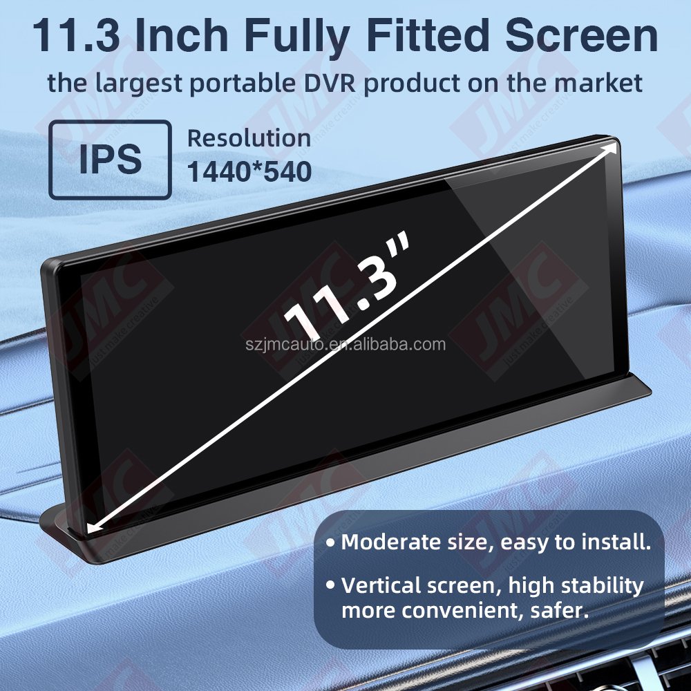 JMC 11.3inch Dash camera 4k Wireless Carplay Android Auto FM Transmit AUX AirPlay Mirrorlink BT Call Like For BMW Benz Audi Car