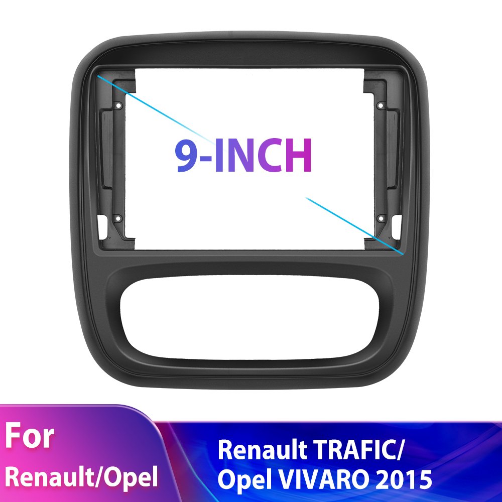 (EU/UK Stock) Podofo 9" Car Radio Frame with Canbus For Renault TRAFIC/Opel VIVARO 2015 Dashboard Panel Fascia Wholesales