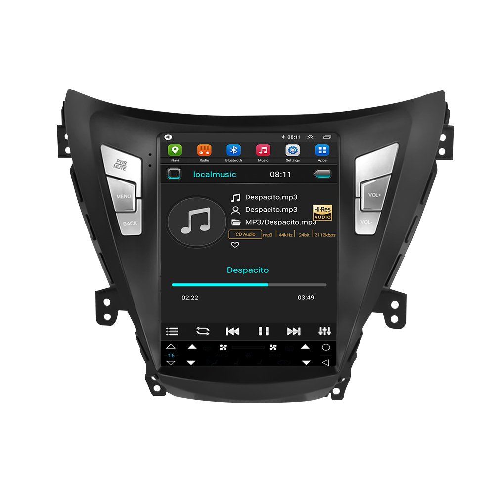 Topnavi 9.7 Inch Car Dvd Player GPS Navigation Car Radio Vertical Screen Head Unit For Tesla Style Hyundai Elantra 2012 - 2016