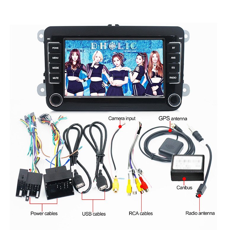 For Volkswagen 7 inch IPS 2 DIN Android 10 Auto Multimedia BT WIFI FM Radio Player 2+32GB Quadcore with GPS Navigation Carplay