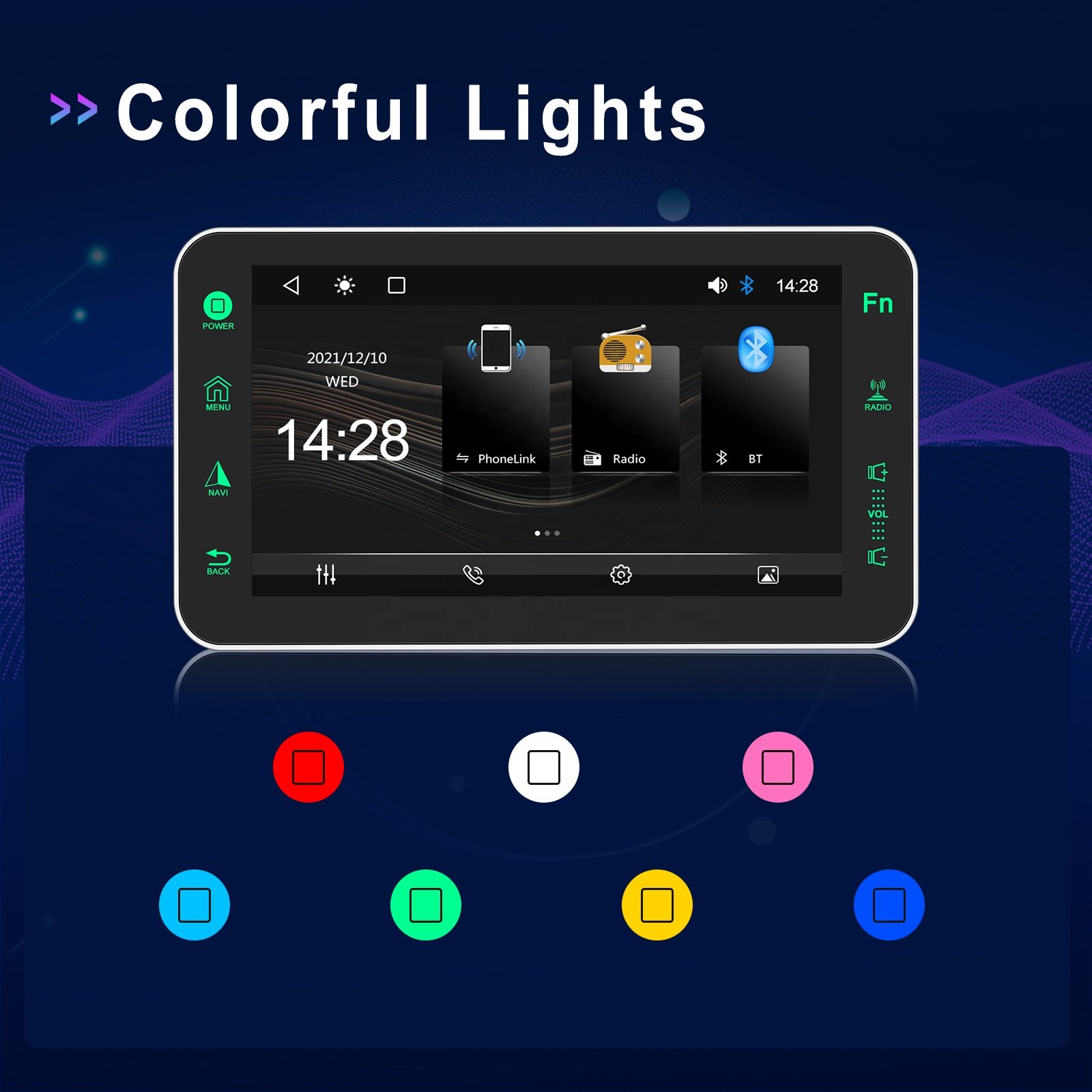 Podofo 8" 1 Din Wireless Carplay Android Auto Car Radio Stereo Car MP5 Player Touch Screen Android Auto BT FM RDS