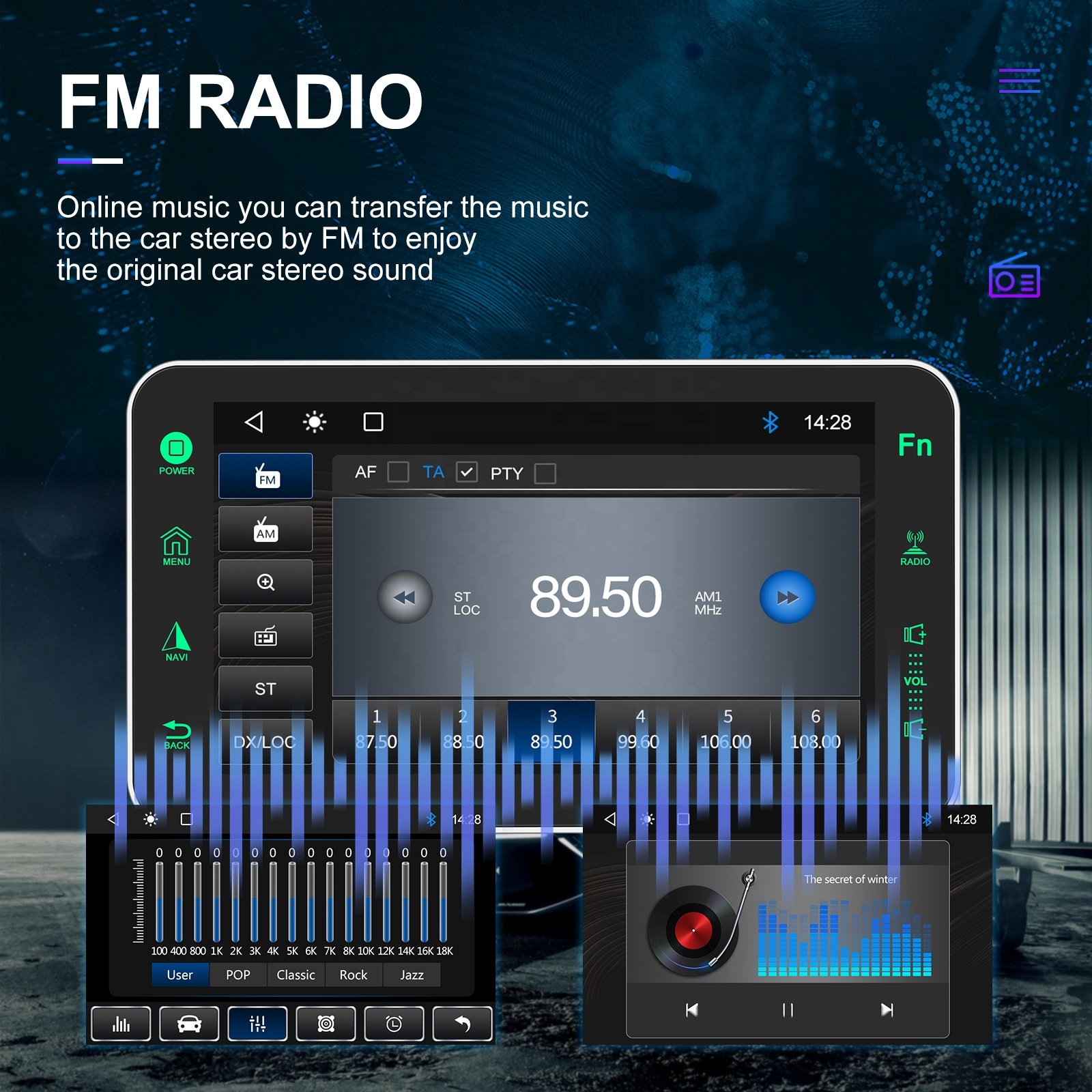 Podofo 8" 1 Din Wireless Carplay Android Auto Car Radio Stereo Car MP5 Player Touch Screen Android Auto BT FM RDS