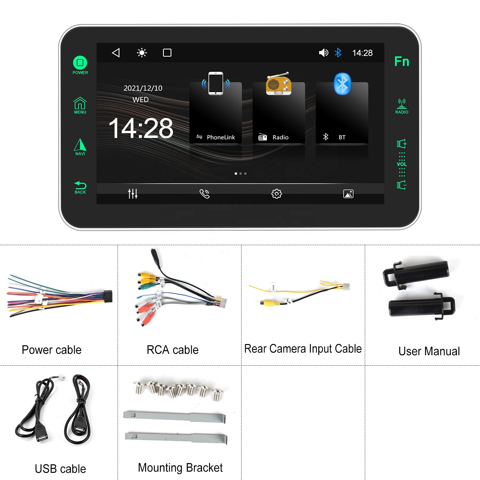 Podofo 8" 1 Din Wireless Carplay Android Auto Car Radio Stereo Car MP5 Player Touch Screen Android Auto BT FM RDS