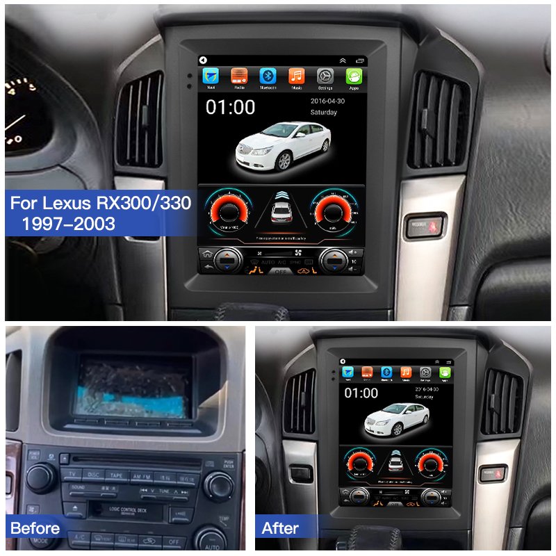 For Lexus RX300 RX330 Toyota Harrier1998-2005 For Tesla Style Screen Car Radio Multimedia Player CarPlay Android Navigation Wifi