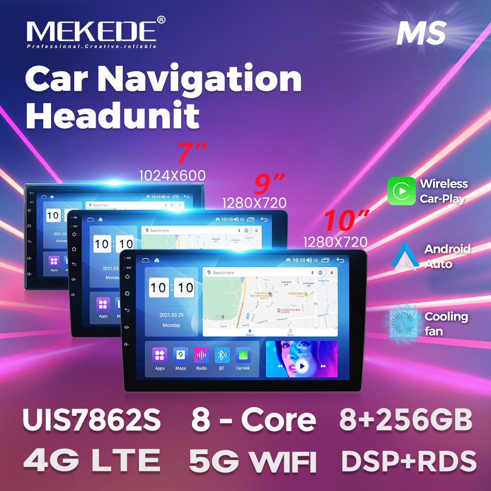 MEKEDE MS Universal Autoradio QLED 2K 7 9 10 13 Inch Touch Screen Radio Audio Stereo Android Car Multimedia Player For Car