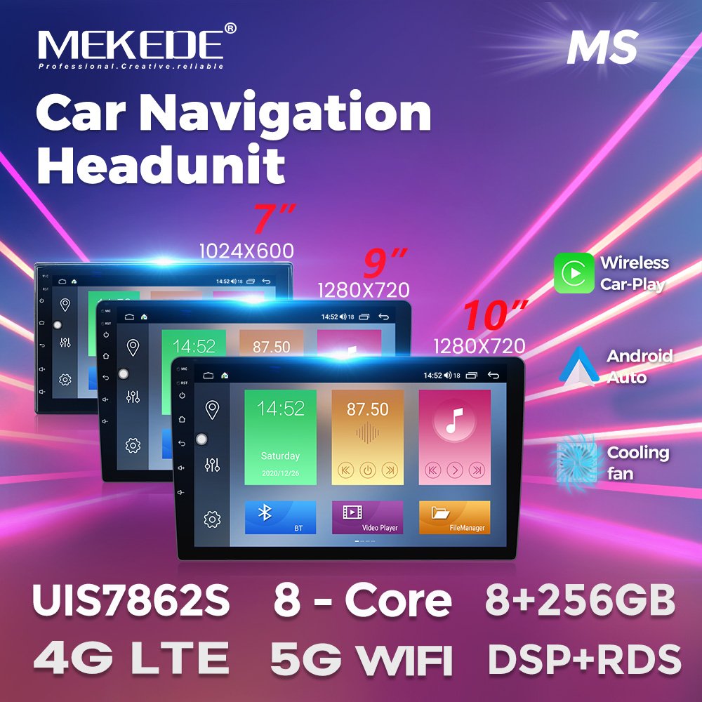 MEKEDE MS Universal Autoradio QLED 2K 7 9 10 13 Inch Touch Screen Radio Audio Stereo Android Car Multimedia Player For Car