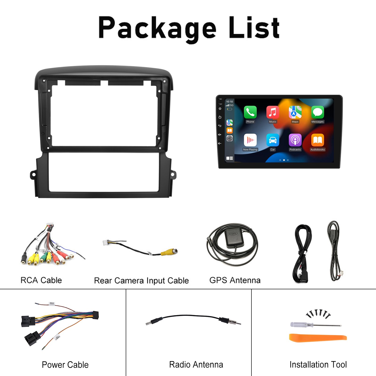 Podofo 9Inch Android Car Stereo Car Radio Carplay Android Auto for Kia Sorento 2004-2008 GPS RDS HIFI Support AHD Camera