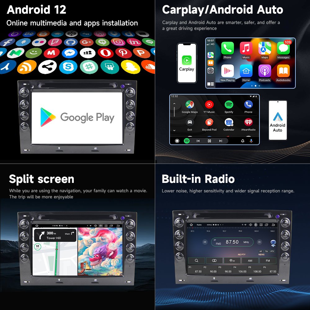 7 Inch Android 12 2003-2010 Car Dvd Player Renault Android Car Radio Navigation For Renault Megane 2