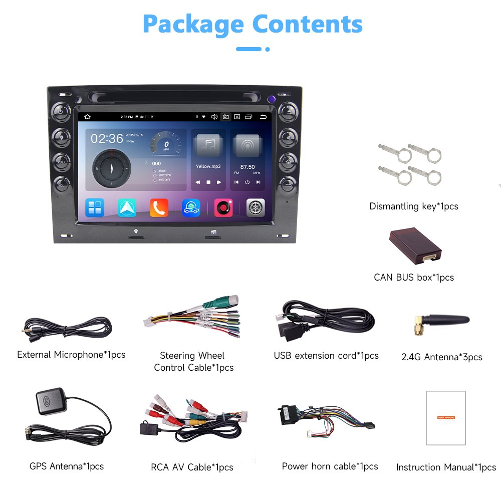 7 Inch Android 12 2003-2010 Car Dvd Player Renault Android Car Radio Navigation For Renault Megane 2