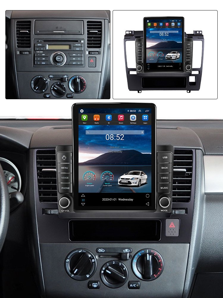 MEKEDE Tesla Android 11 8+128G car radio For Nissan Tiida 2005-2010 split-screen GPS BT Stereo AM FM car gps car stereo system